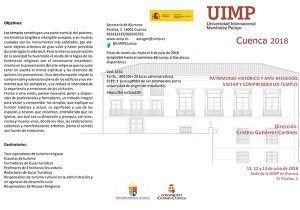 La sede de la UIMP en Cuenca explicará cómo visitar y comprender un templo