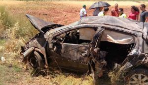 Cinco heridos, dos de ellos graves, en un aparatoso accidente en Paredes de Sigüenza