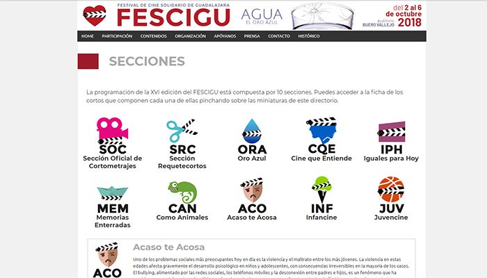El FESCIGU 2018 contará con diez secciones que agruparán más de cien cortometrajes