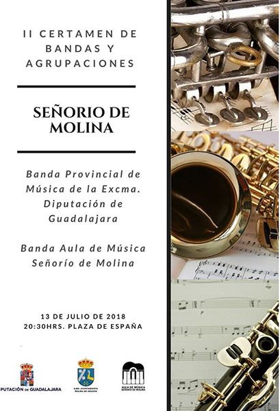 La Banda Provincial y del Aula de Música Señorío Molina ofrecerán mañana un concierto conjunto