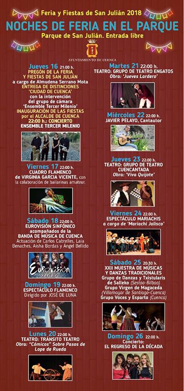 Cuenca prepara para las fiestas de San Julián diez días de espectáculos gratuitos en el Parque de San Julián