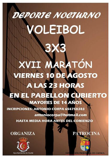 Huete celebrará su XVII Maratón de Voleibol 3×3 el viernes 10 de agosto