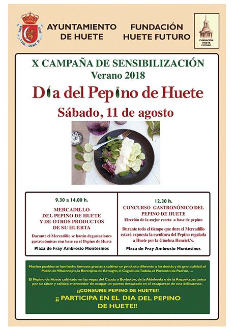 Huete volverá a homenajear a su producto estrella, el pepino, el próximo 11 de agosto