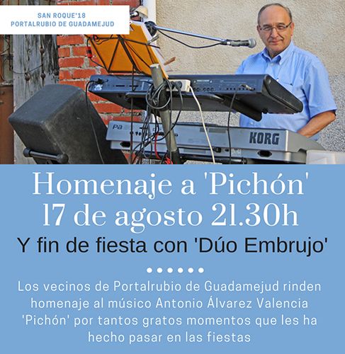 Portalrubio de Guadamejud rinde homenaje al músico conquense Antonio Álvarez Valencia ‘Pichón’ en sus fiestas de San Roque