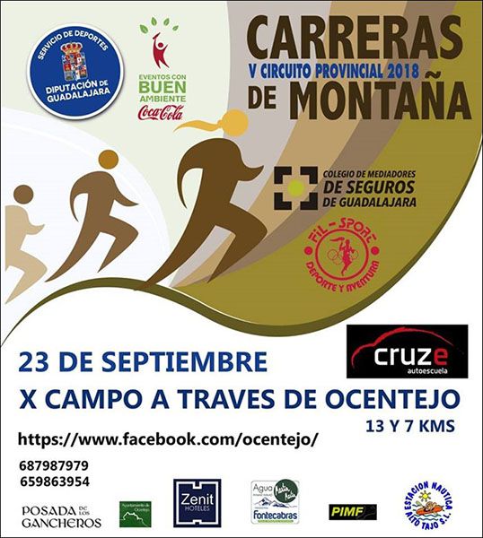 El domingo 23 de septiembre, V Campo a través de Ocentejo, cuarta carrera del Circuito de Montaña que organiza la Diputación de Guadalajara