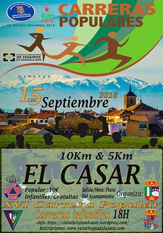 El sábado se celebra la XVI Carrera Popular El Casar, sexta prueba del Circuito Diputación de Guadalajara 3 El sábado se celebra la XVI Carrera Popular El Casar, sexta prueba del Circuito Diputación de Guadalajara