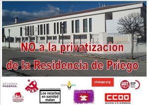 Entrega de firmas en contra de la privatización de la residencia de mayores de Priego y carta a la Consejera de Bienestar Social de la JCCM