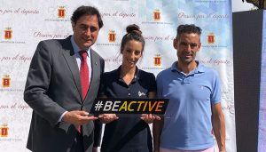 Mariscal da la bienvenida a la Caravana de la Semana Europea del Deporte encabezada por Almudena Cid