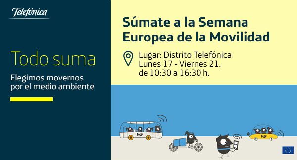 Telefónica se suma a la semana de la movilidad con varias iniciativas para promover el transporte sostenible