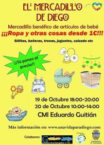 El Centro Eduardo Guitián acoge un mercadillo a beneficio de Diego, el único niño enfermo de Duchenne en Guadalajara