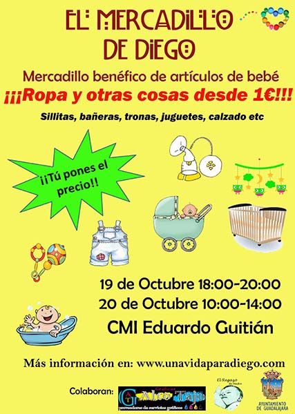 El Centro Eduardo Guitián acoge un mercadillo a beneficio de Diego, el único niño enfermo de Duchenne en Guadalajara