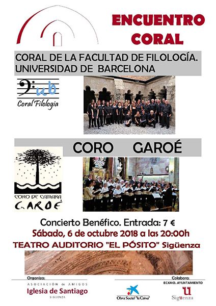 Este sábado, encuentro coral, a beneficio de la Iglesia de Santiago de Sigüenza 1 Este sábado, encuentro coral, a beneficio de la Iglesia de Santiago de Sigüenza