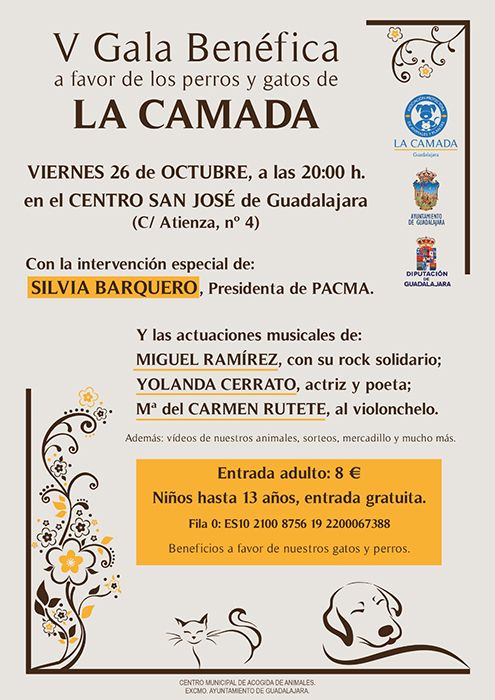 La Camada celebrará su V Gala Benéfica a favor de perros y gatos el próximo 26 de octubre 3 La Camada celebrará su V Gala Benéfica a favor de perros y gatos el próximo 26 de octubre