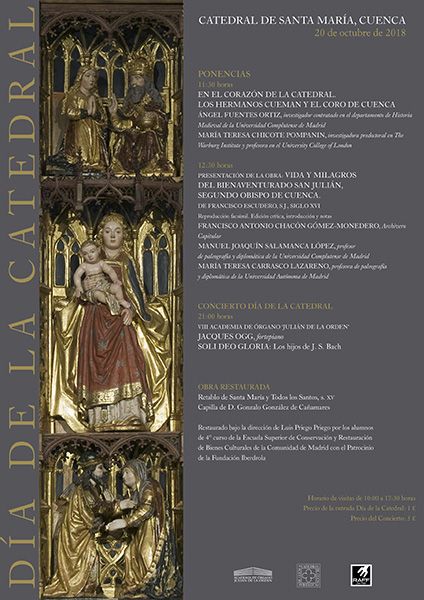 La Catedral de Cuenca celebrará, el 20 de octubre, el Día de la Catedral con una jornada de puertas abiertas a un precio simbólico, dos ponencias y un concierto