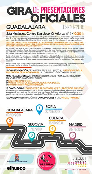 La Diputación de Guadalajara participa en la presentación de la Feria para la Repoblación de la España Vacía que tendrá lugar en Soria