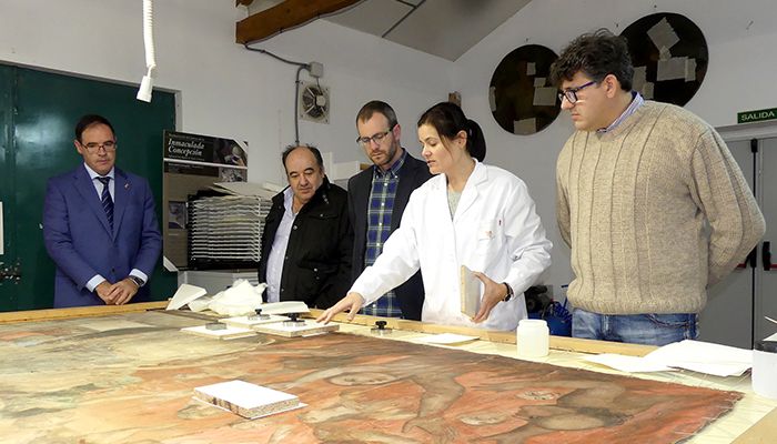 Diputación de Cuenca acomete la restauración de un lienzo de ánimas del siglo XVIII de Villaescusa de Haro