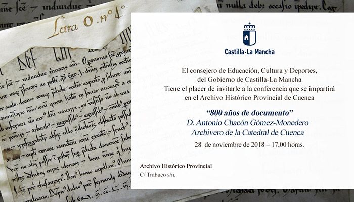 El archivero de la Catedral de Cuenca ofrecerá una conferencia sobre el documento más antiguo del Archivo de Cuenca