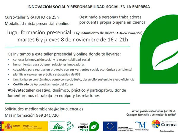 El Ayuntamiento de Huete acoge un taller de Innovación y responsabilidad social en empresas 3 El Ayuntamiento de Huete acoge un taller de Innovación y responsabilidad social en empresas