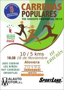 El domingo se celebra la III Carrera Popular de Alovera,  penúltima prueba del Circuito Diputación de Guadalajara
