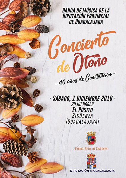 La Banda de la Diputación de Guadalajara ofrecerá un Concierto conmemorativo de los 40 años de la Constitución el sábado 1 en Sigüenza 3 La Banda de la Diputación de Guadalajara ofrecerá un Concierto conmemorativo de los 40 años de la Constitución el sábado 1 en Sigüenza