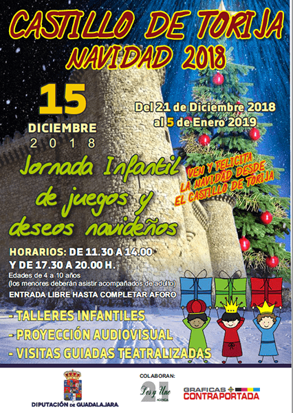 La Diputación de Guadalajara organiza actividades navideñas para los más pequeños en el Castillo de Torija