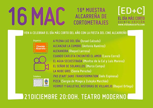 Festival de cortometrajes el jueves, 21 de diciembre, en el Moderno