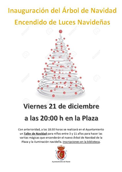 Huete encenderá su árbol de Navidad este viernes 21 de diciembre 3 Huete encenderá su árbol de Navidad este viernes 21 de diciembre