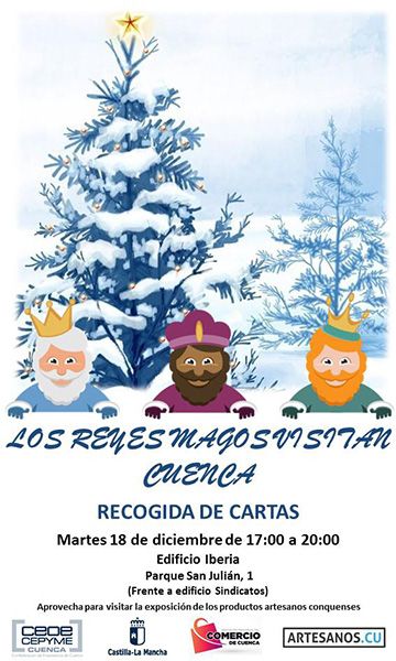 Los Reyes Magos recogerán las cartas de los niños de Cuenca en el Edificio Iberia el martes 18 de diciembre