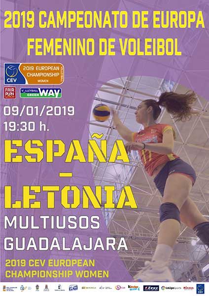 El miércoles, 9 de enero, en el Multiusos, encuentro España - Letonia de Voleibol Femenino
