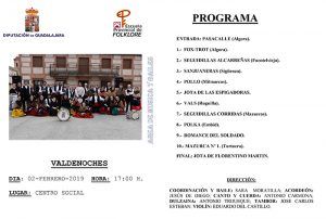 Muestra de música y bailes tradicionales de la Escuela de Folklore de la Diputación el próximo sábado en Valdenoches