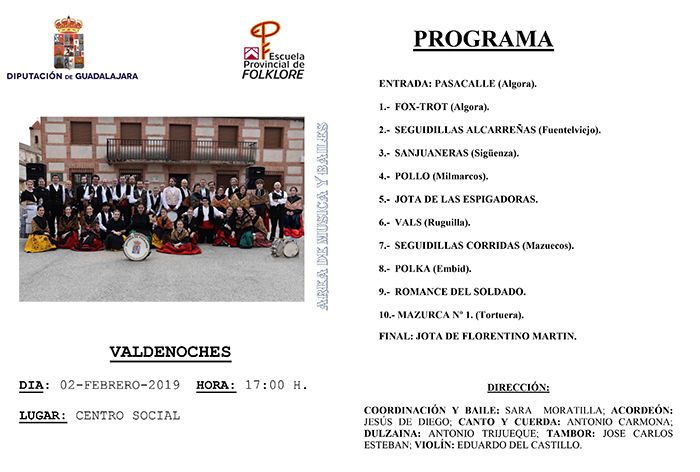 Muestra de música y bailes tradicionales de la Escuela de Folklore de la Diputación el próximo sábado en Valdenoches 3 Muestra de música y bailes tradicionales de la Escuela de Folklore de la Diputación el próximo sábado en Valdenoches