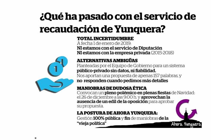 Ahora Yunquera denuncia “el talante anti-democrático” y la “campaña de mentiras” del Alcalde de Yunquera (PSOE) con respecto el sistema de recaudación municipal