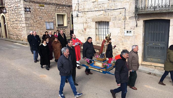 El presidente de la Diputación participa en Huérmeces del Cerro en la festividad de San Blas, patrón del municipio