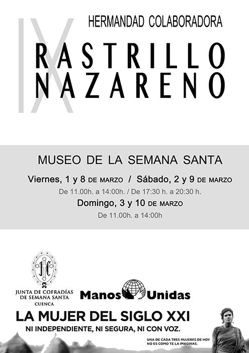 La Junta de Cofradías de Semana Santa y Manos Unidas organizan la novena edición del Rastrillo Nazareno