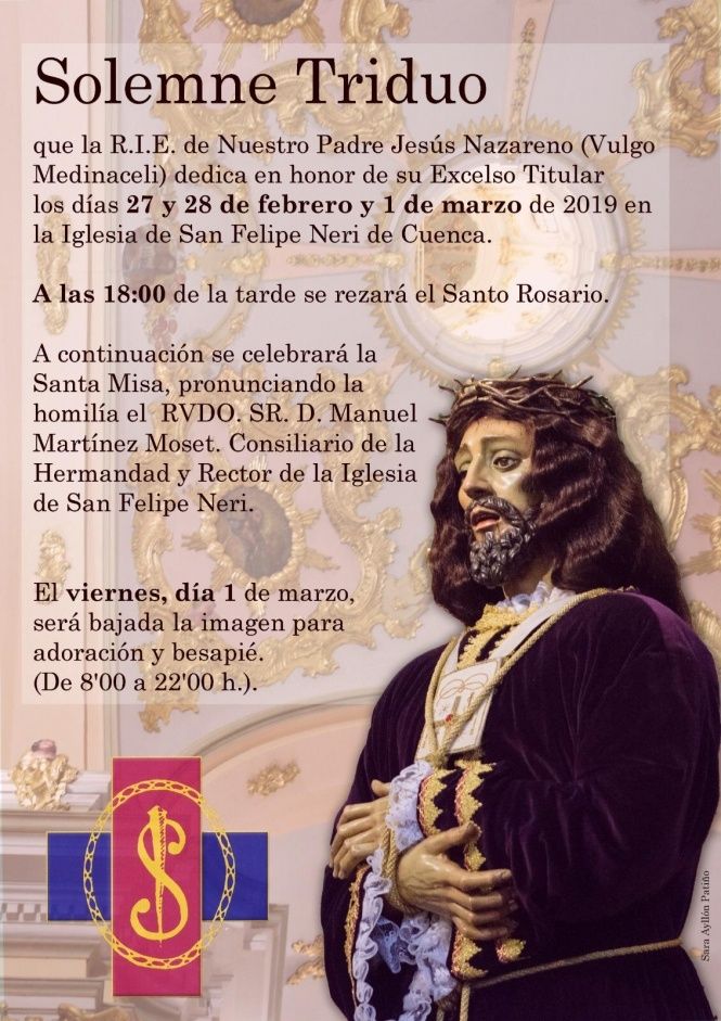 La Real e Ilustre Esclavitud de Nuestro Padre Jesús Nazareno (vulgo Medinaceli) celebra esta semana sus solemnes cultos cuaresmales