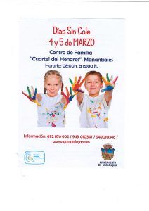 Vuelve Días sin Cole para el 4 y 5 de marzo organizado por el Ayuntamiento de Guadalajara