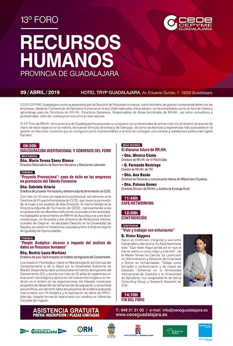 El 13º Foro de Recursos Humanos de Guadalajara tendrá lugar el 9 de abril