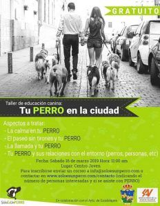 El sábado 16 de marzo nuevo taller de educación canina en Guadalajara