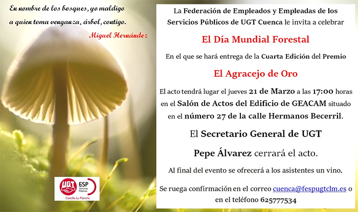 La FeSP-UGT Cuenca entrega el Premio Agracejo de Oro 2019 al Infocam