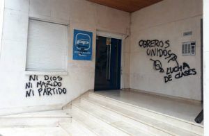La sede del PP de Cuenca vuelve a amanecer repleta de pintadas