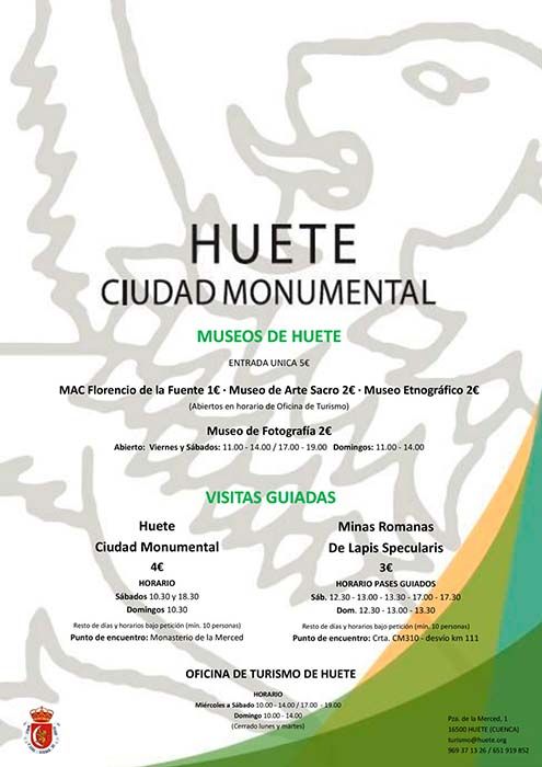 Llega el horario de verano para la Oficina de Turismo de Huete 3 Llega el horario de verano para la Oficina de Turismo de Huete