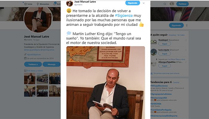 José Manuel Latre se presenta a la reelección para seguir siendo alcalde de Sigüenza