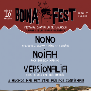 El 1er festival contra la despoblación de la Serranía Celtibérica, Boina Fest,  anuncia sus primeros artistas confirmados Nono, Noiah y Versionalia