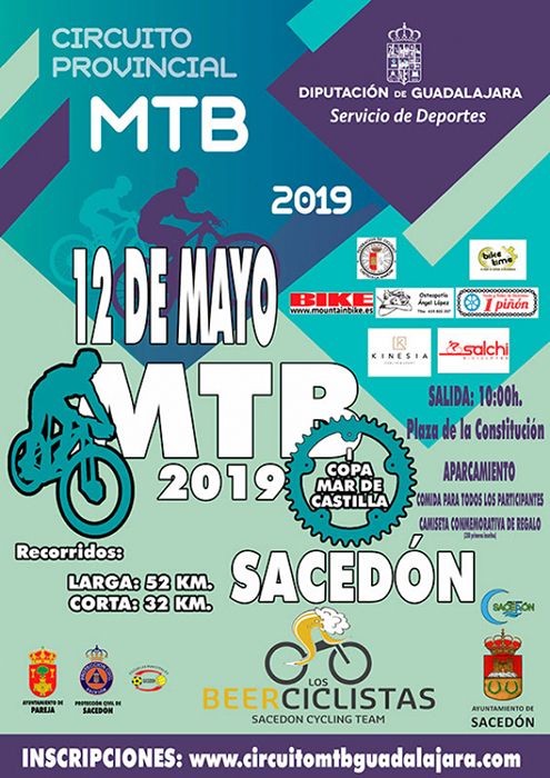 El domingo 12 se celebra en Sacedón la I Copa MTB Mar de Castilla, segunda prueba del Circuito MTB Diputación de Guadalajara