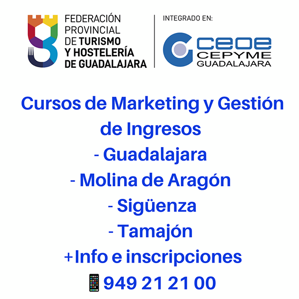 La Federación de Turismo y Hostelería de Guadalajara programa cuatro nuevos cursos formativos