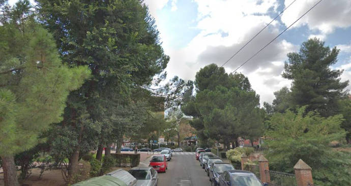 Cae un pino piñonero de grandes dimensiones sobre tes vehículos en la Ronda de San Antonio de Guadalajara