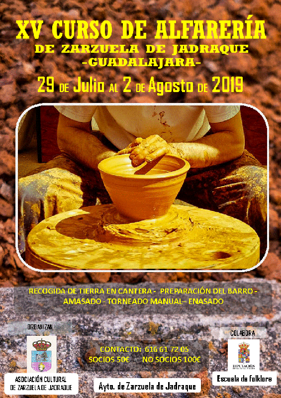 La Asociación Cultural de Zarzuela de Jadraque, junto con el Ayuntamiento, organiza un curso de Alfarería