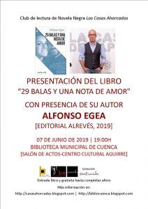 La Biblioteca Municipal de Cuenca acoge la presentación del libro 29 balas y una nota de amor, del periodista y escritor Alfonso Egea