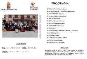 La Escuela de Folklore de la Diputación de Guadalajara ofrecerá este fin de semana dos actuaciones de su Área de Música y Bailes en Valderrebollo y Albares