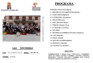 La Escuela de Folklore de la Diputación de Guadalajara ofrecerá este sábado una actuación de su Área de Música y Bailes en Las Inviernas